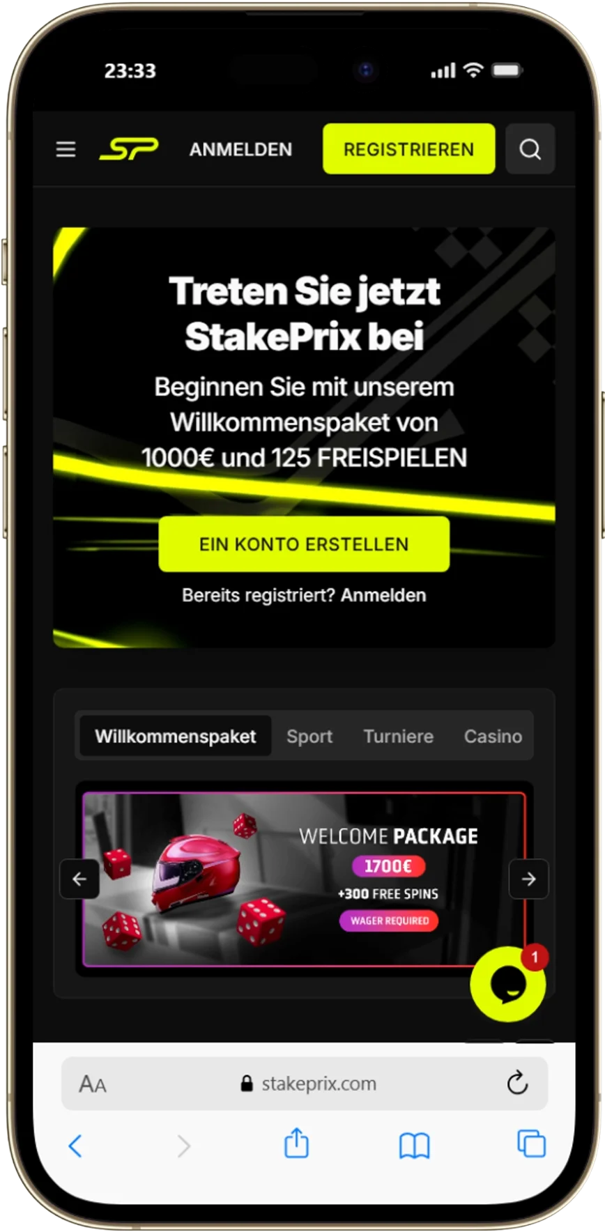 StakePrix mobil