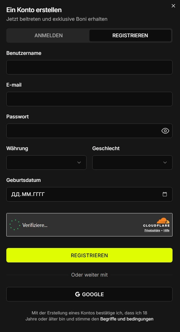 Registrierung